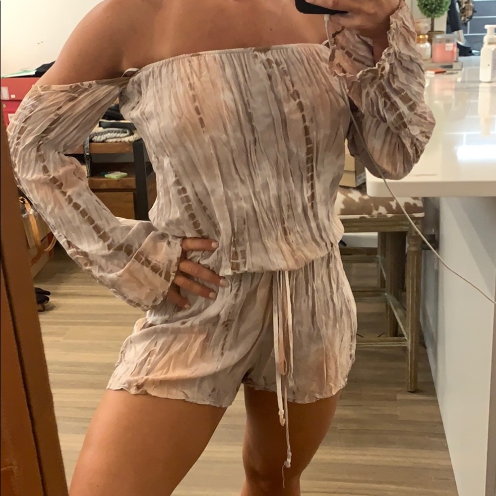 Tie dye long sleeve romper